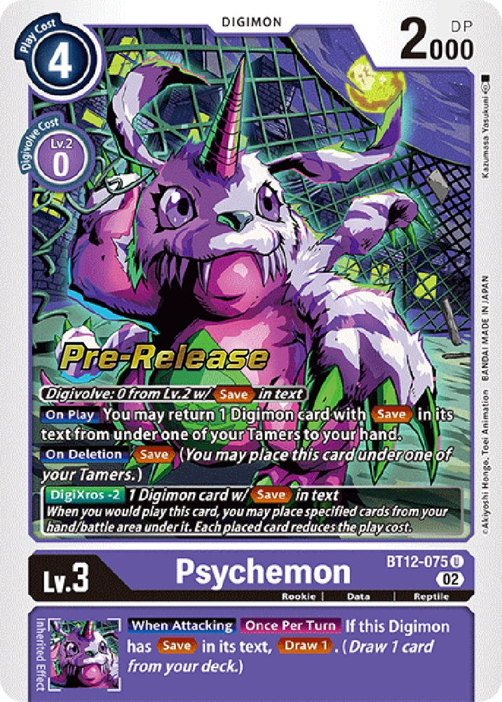 Psychemon [BT12-075] [Tarjetas de prelanzamiento a través del tiempo] 