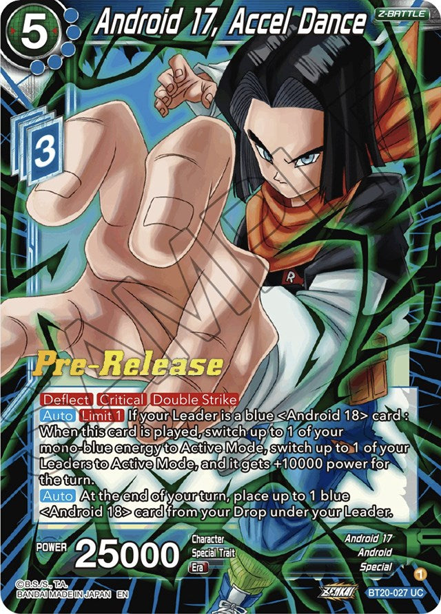Androide 17, Accel Dance (BT20-027) [Promociones de presentación con absorción de energía] 