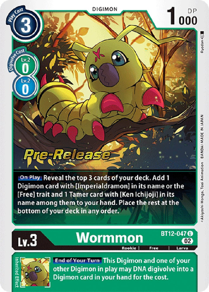 Wormmon [BT12-047] [Tarjetas de prelanzamiento a través del tiempo] 