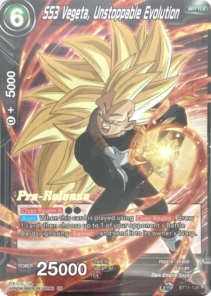 SS3 Vegeta, Evolución imparable (BT11-129) [Promociones de presentación de Vermilion Bloodline] 