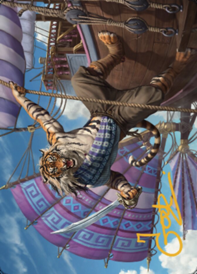 Jedit Ojanen, tarjeta de arte mercenario (firma estampada en oro) [Serie de arte Dominaria United] 