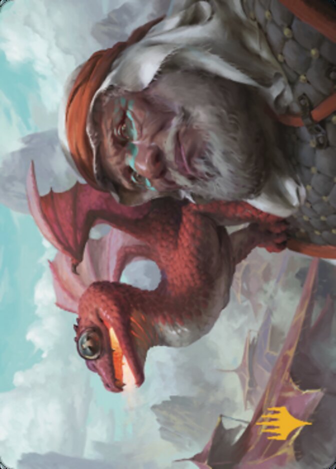 Tarjeta artística Dragon Whelp (firma estampada en oro) [Serie Dominaria United Art] 