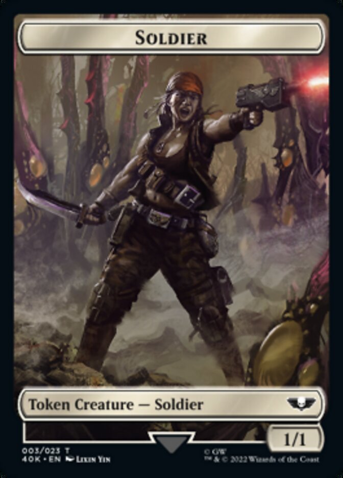 Soldado (003) // Ficha de doble cara del infiltrado sicariano (lámina de sobretensión) [Warhammer 40,000 Tokens] 