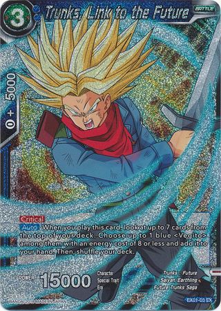 Trunks, Enlace al futuro (Foil) (EX01-03) [Mighty Heroes] 