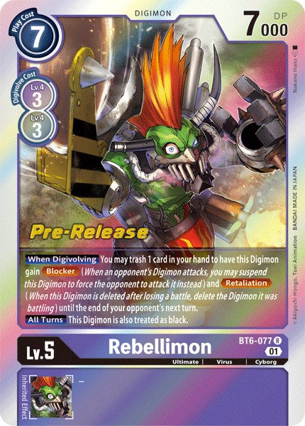 Rebellimon [BT6-077] [Tarjetas de prelanzamiento de doble diamante] 