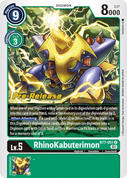 RhinoKabuterimon [BT7-051] [Tarjetas de prelanzamiento de la próxima aventura] 