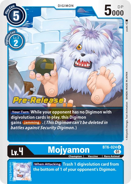 Mojyamon [BT6-024] [Tarjetas de prelanzamiento de doble diamante] 